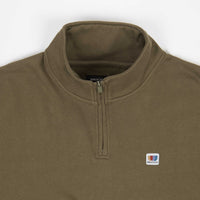 Brixton Alton 1/4 Zip Mock Neck Fleece - Military Olive / Caramel thumbnail