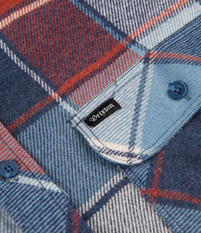 Brixton Archie Long Sleeve Flannel Shirt - Light Blue Plaid