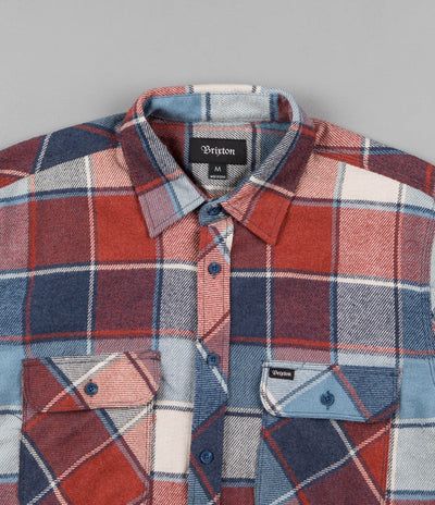 Brixton Archie Long Sleeve Flannel Shirt - Light Blue Plaid