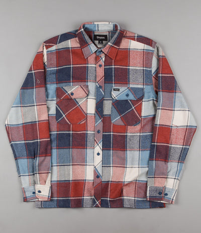 Brixton Archie Long Sleeve Flannel Shirt - Light Blue Plaid