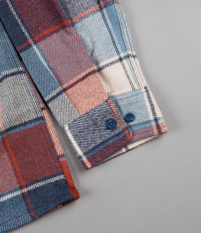 Brixton Archie Long Sleeve Flannel Shirt - Light Blue Plaid