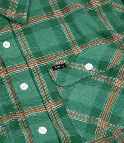 Brixton Bowery Lightweight Flannel Shirt - Fern