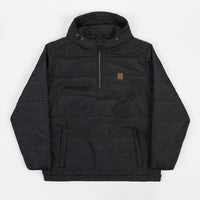 Brixton Cass 1/2 Zip Hooded Puffer Jacket in Black thumbnail