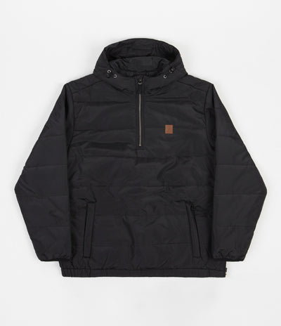 Brixton Cass 1/2 Zip Hooded Puffer Jacket in Black
