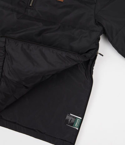 Brixton Cass 1/2 Zip Hooded Puffer Jacket in Black