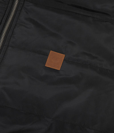 Brixton Cass 1/2 Zip Hooded Puffer Jacket in Black