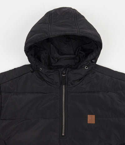 Brixton Cass 1/2 Zip Hooded Puffer Jacket in Black