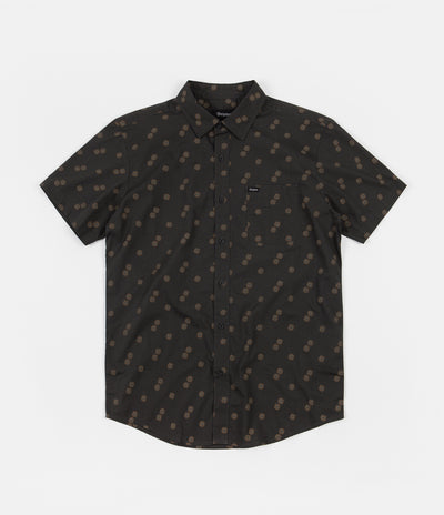 Brixton Charter Print Short Sleeve Shirt - Washed Black / Copper