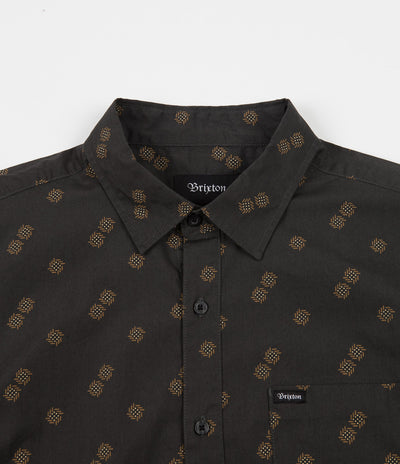 Brixton Charter Print Short Sleeve Shirt - Washed Black / Copper