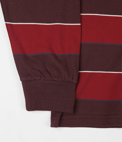 Brixton Hilt Embroidered Knit Long Sleeve T-Shirt - Plum / Cardinal