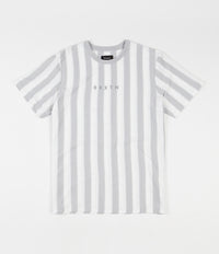 Brixton Hilt Embroidered Knit T-Shirt - Grey / White