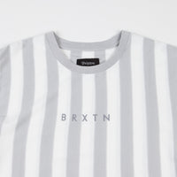 Brixton Hilt Embroidered Knit T-Shirt - Grey / White thumbnail