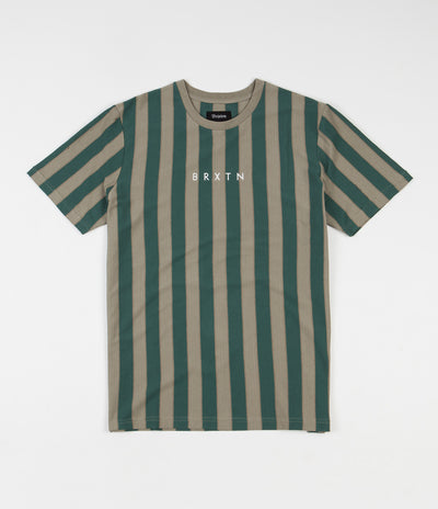 Brixton Hilt Embroidered Knit T-Shirt - Sage / Emerald