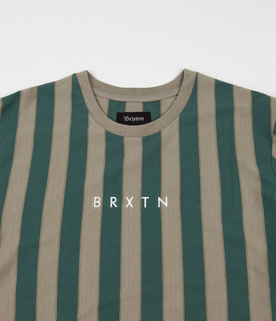 Brixton Hilt Embroidered Knit T-Shirt - Sage / Emerald