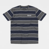 Brixton Hilt Print T-Shirt - Heather Grey / Washed Navy thumbnail