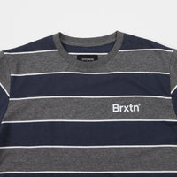 Brixton Hilt Print T-Shirt - Heather Grey / Washed Navy thumbnail
