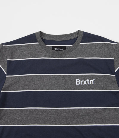 Brixton Hilt Print T-Shirt - Heather Grey / Washed Navy