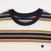 Brixton Hilt Shield Knit T-Shirt - Off White / Navy / Medal Bronze thumbnail