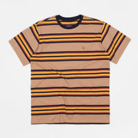 Brixton Hilt Shield Knit T-Shirt - Tan / Golden Glow / Navy thumbnail