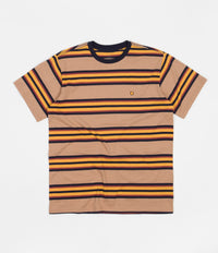 Brixton Hilt Shield Knit T-Shirt - Tan / Golden Glow / Navy