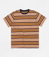 Brixton Hilt Shield Knit T-Shirt - Tan / Golden Glow / Navy