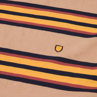 Brixton Hilt Shield Knit T-Shirt - Tan / Golden Glow / Navy thumbnail