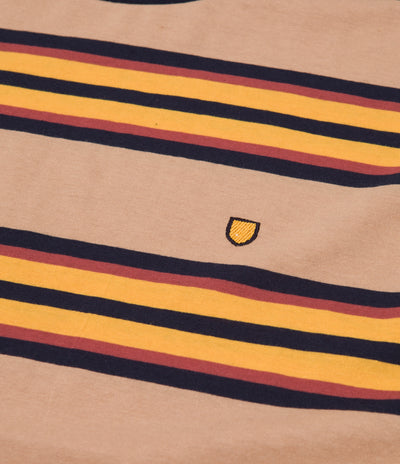 Brixton Hilt Shield Knit T-Shirt - Tan / Golden Glow / Navy