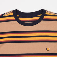 Brixton Hilt Shield Knit T-Shirt - Tan / Golden Glow / Navy thumbnail