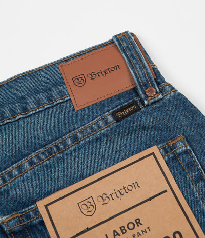 Brixton Labor 5 Pocket Denim Trousers - Worn Indigo