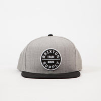 Brixton Oath III Snapback Cap - Heather Grey / Black thumbnail