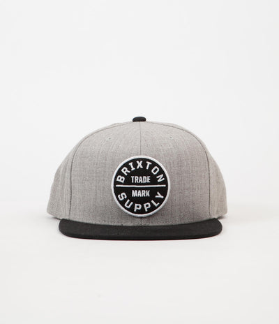 Brixton Oath III Snapback Cap - Heather Grey / Black