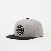 Brixton Oath III Snapback Cap - Heather Grey / Black thumbnail