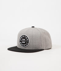 Brixton Oath III Snapback Cap - Heather Grey / Black