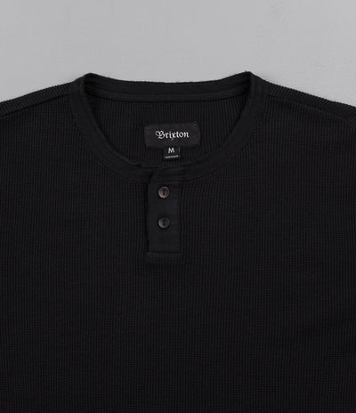 Brixton Redford Long Sleeve Henley Shirt - Black