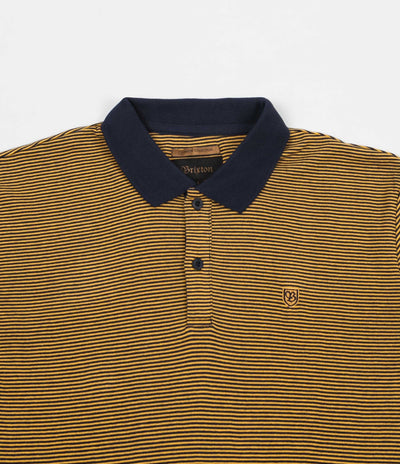 Brixton Union Johnston Short Sleeve Polo Shirt - Navy / Gold