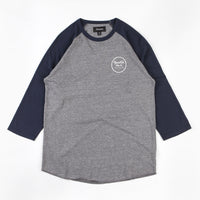 Brixton Wheeler 3/4 Sleeve T-Shirt - Heather Grey / Navy thumbnail