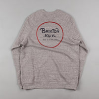 Brixton Wheeler Crewneck Sweatshirt - Heather Grey / Maroon thumbnail