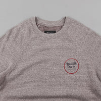 Brixton Wheeler Crewneck Sweatshirt - Heather Grey / Maroon thumbnail