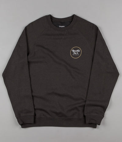 Brixton Wheeler Crewneck Sweatshirt - Washed Black