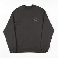 Brixton Wheeler Crewneck Sweatshirt - Washed Black / Red thumbnail