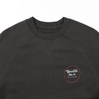Brixton Wheeler Crewneck Sweatshirt - Washed Black / Red thumbnail