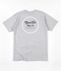 Brixton Wheeler II T-Shirt - Heather Grey / White