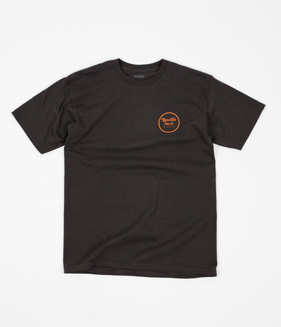 Brixton Wheeler II T-Shirt - Washed Black / Orange