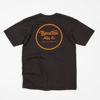 Brixton Wheeler II T-Shirt - Washed Black / Orange thumbnail