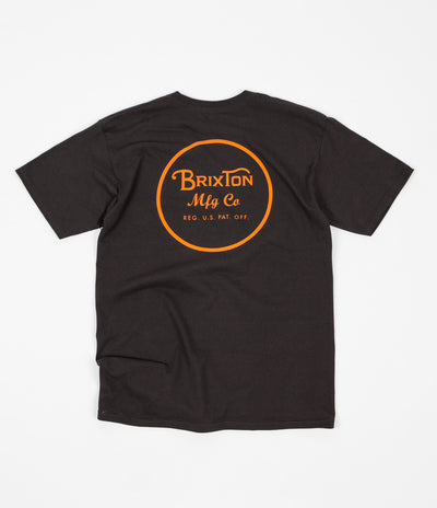 Brixton Wheeler II T-Shirt - Washed Black / Orange