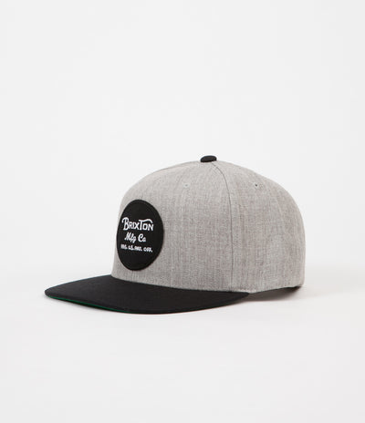 Brixton Wheeler Snapback Cap - Light Heather Grey / Black