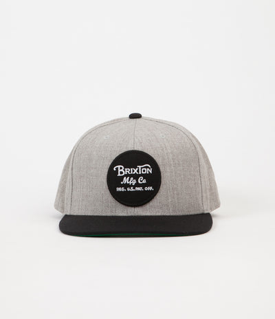 Brixton Wheeler Snapback Cap - Light Heather Grey / Black