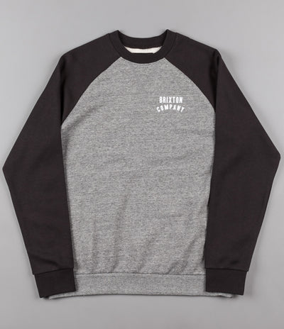 Brixton Woodburn II Crewneck Sweatshirt - Heather Grey / Washed Black