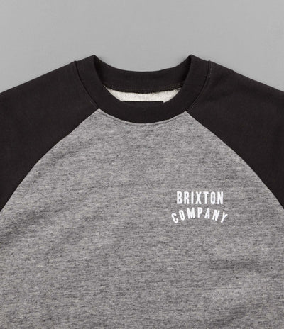 Brixton Woodburn II Crewneck Sweatshirt - Heather Grey / Washed Black