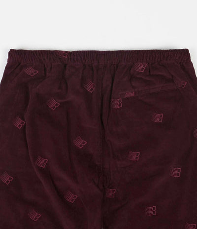 Bronze 56K All Over Embroidered Pants - Maroon